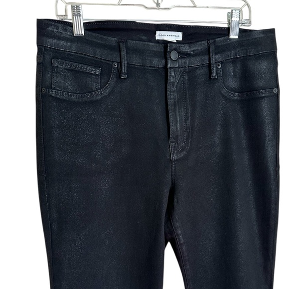 Good American Coated Black Jeans. Size 14 - Picture 3 of 9
